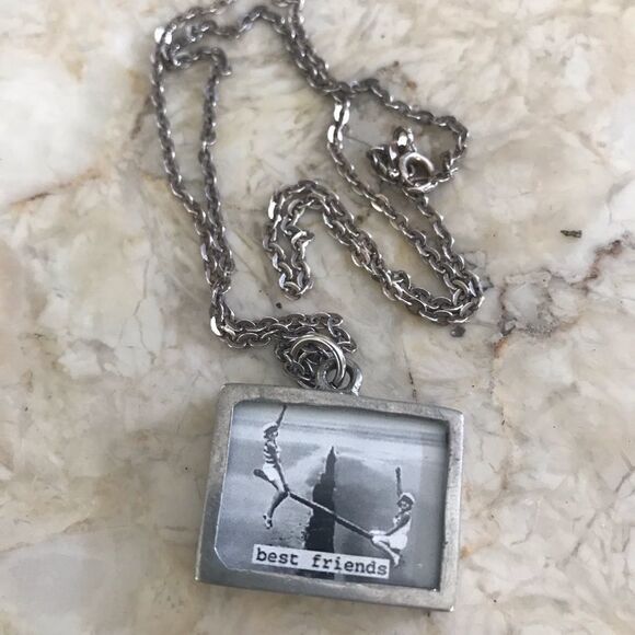 Best Friends Pendant Sterling Silver Chain - Picture 5 of 6